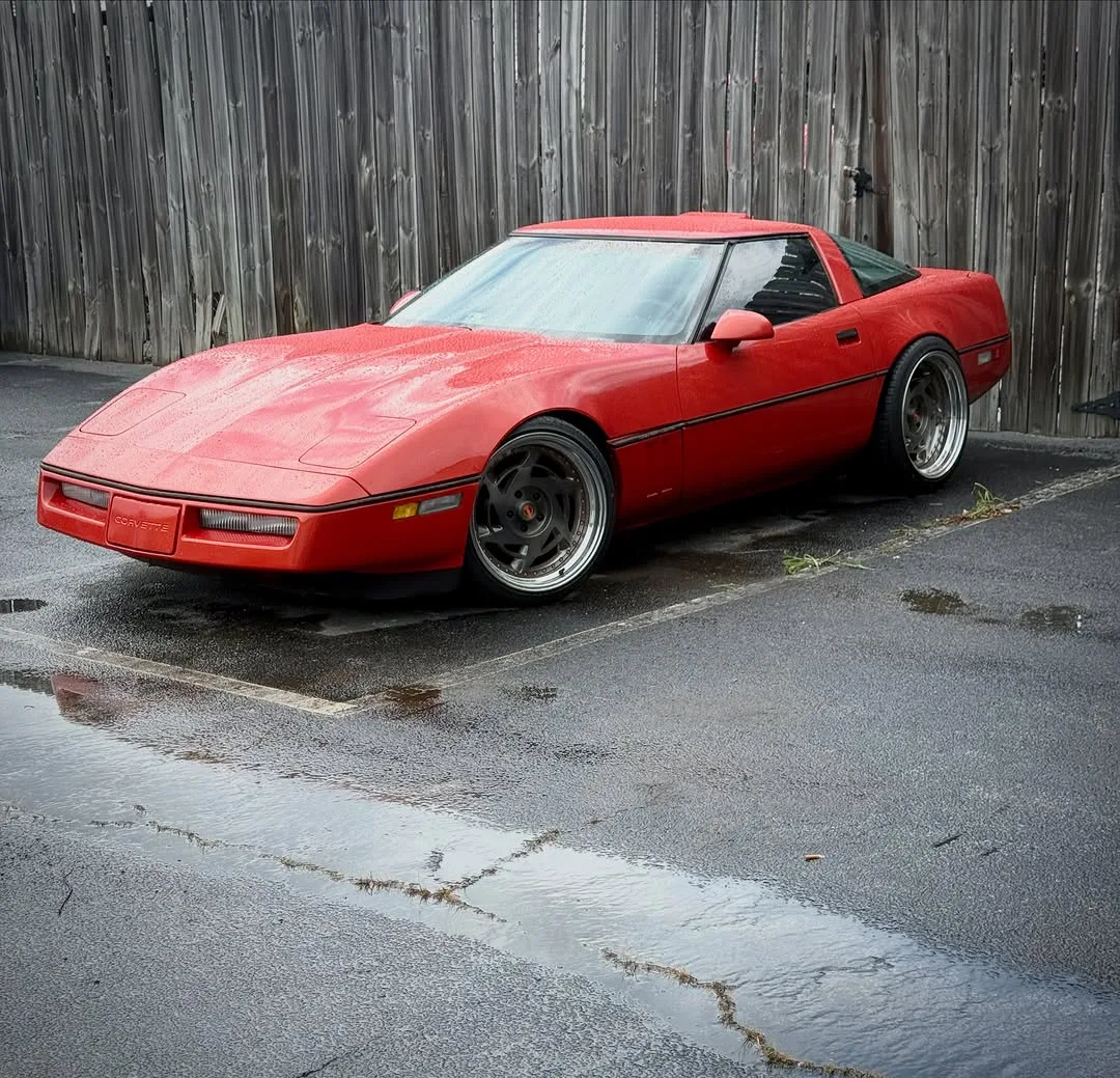Red C4 Corvette tinted at Black Optix Tint Atlanta